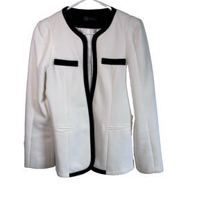 TS Three Seasons Collection Women's White&Black Blazer Hook Button  Size Large